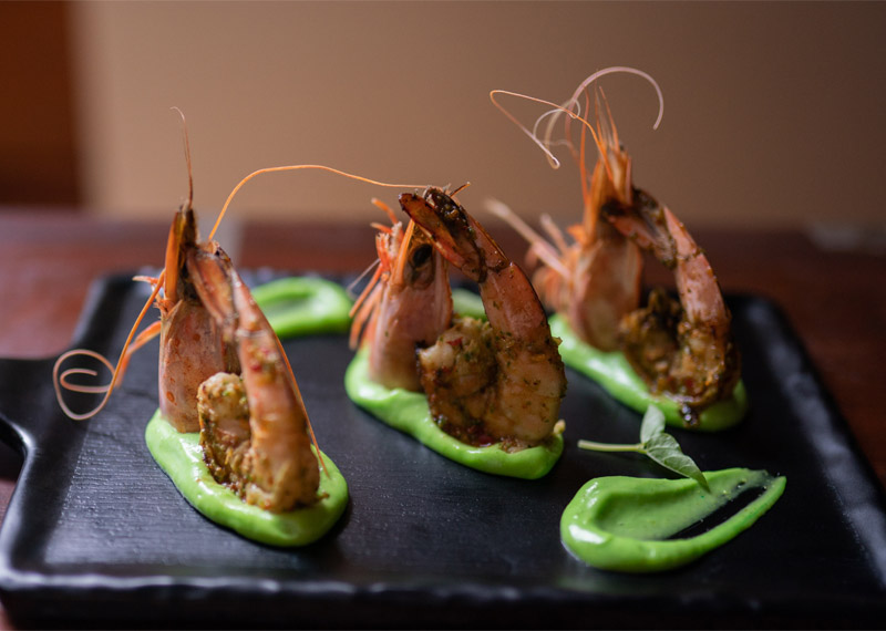 Gourmet Delicacies Grilled Prawns Dish